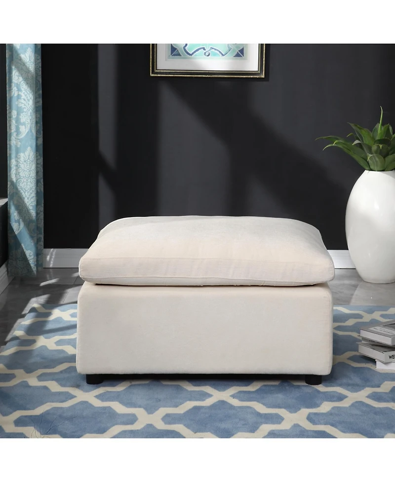 Streamdale Modern Upholstered Square Modular Ottoman for Sectional Sofa,Sectional Sofa Couch, Chenille Beige