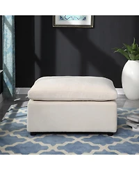 Streamdale Modern Upholstered Square Modular Ottoman for Sectional Sofa,Sectional Sofa Couch, Chenille Beige