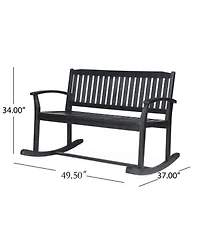 Streamdale Baxter Rocking Loveseat Acacia Wood