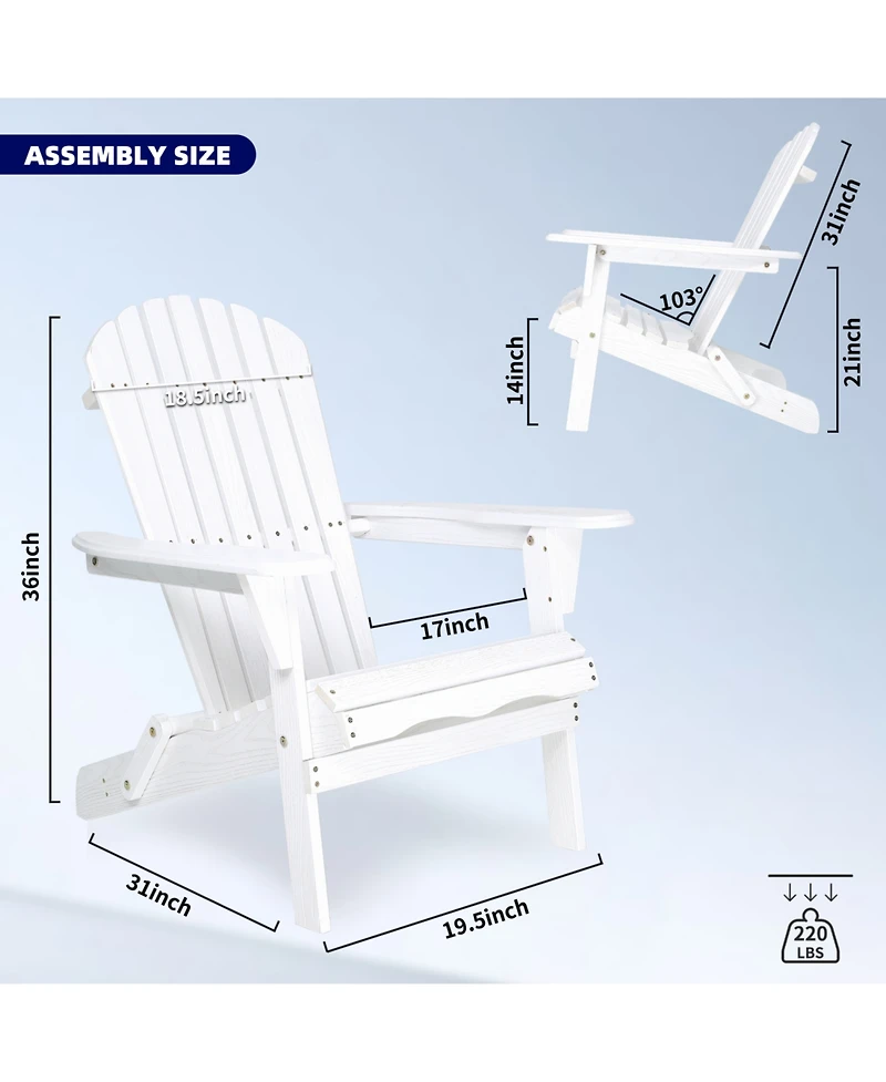 Streamdale 2 Wooden Folding Adirondack Chairs