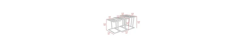 Rectangular Mesh Top Plant Stands, Set of 3 – Sturdy Metal Frame