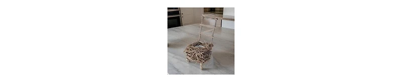 Handcrafted Wooden Nest Planter – Clay Pot for Indoor & Outdoor Use