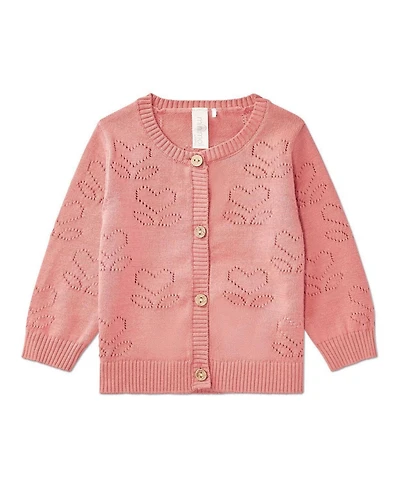 MeMoi Baby Girls Heart Pattern Cardigan Sweater