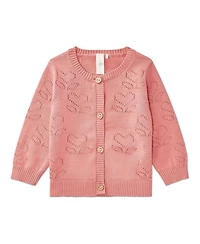 MeMoi Baby Girls Heart Pattern Cardigan Sweater