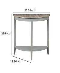 Half-Moon Console Table – Wooden Frame with Lower Storage Shelf