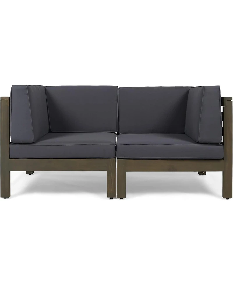 Streamdale Acacia Wood Outdoor Loveseat Sectional - 2 Piece Set