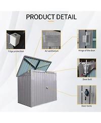 Streamdale Metal outdoor bin shed, Stores 2 trash cans, Galvanized steel, gray