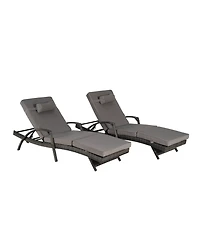 Streamdale Outdoor Wicker Reclining Lounge Chair Set, Cushioned, 150° Recline