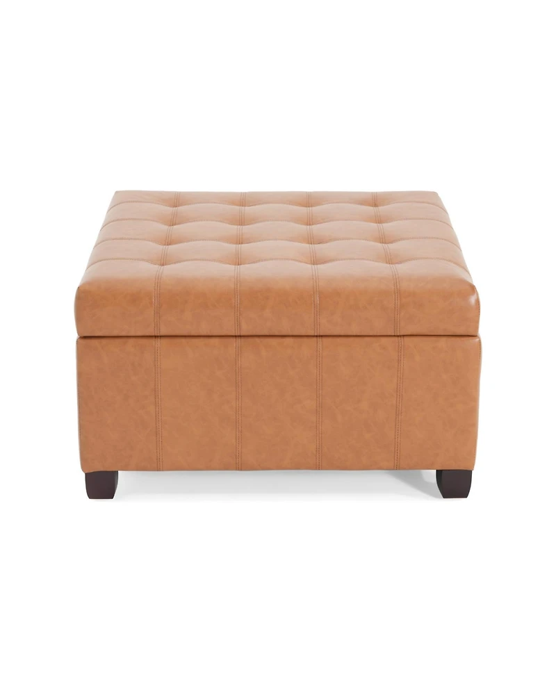 Streamdale Tufted Waffle Stitch Storage Ottoman - 31" x 31"