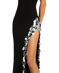Mac Duggal Women's One Shoulder Keyhole Gown with Embellished Slit