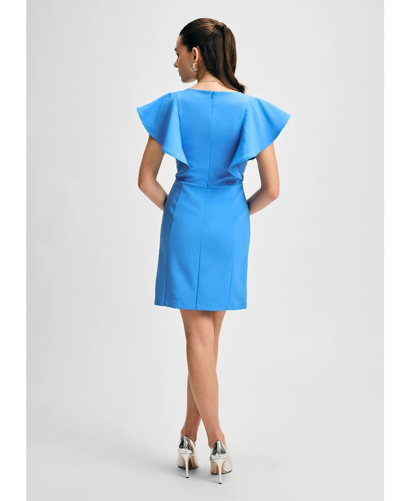 Isaac Mizrahi Women's Flutter Detail Mini Dress