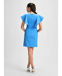 Isaac Mizrahi Women's Flutter Detail Mini Dress