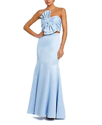 Mac Duggal Women's Strapless Bow Top and Mermaid Skirt 2 Piece Set