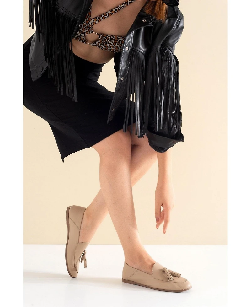 Mona Soft Leather Tassel Loafer