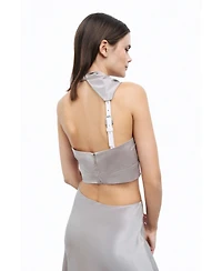 Nocturne Women's Backless Belted Blouse