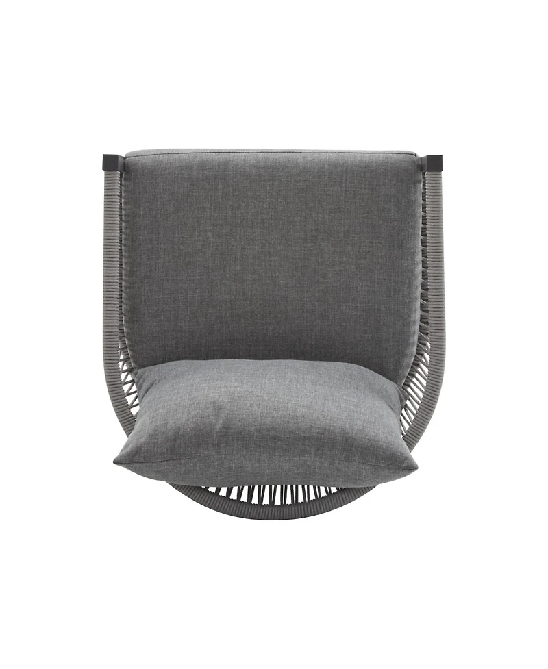 Streamdale (Set of 2) Modern Gray Curved Aluminum Lounge Chair