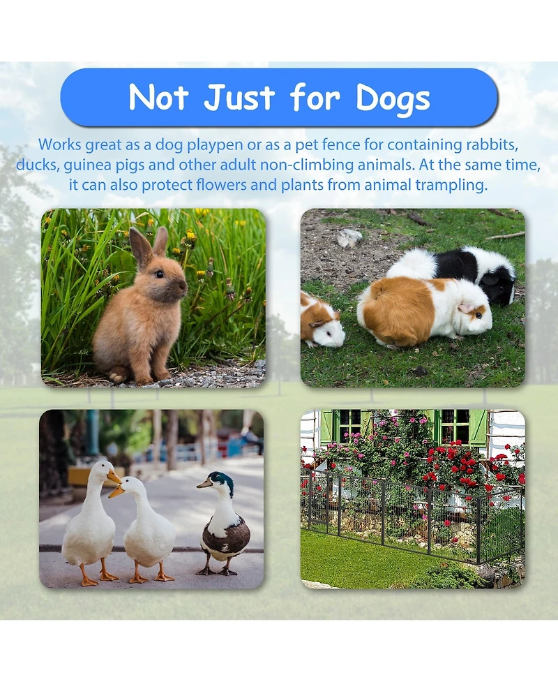 Heavy Duty 40" Dog Pens Outdoor Dog Fence Dog Playpen for Large Dogs