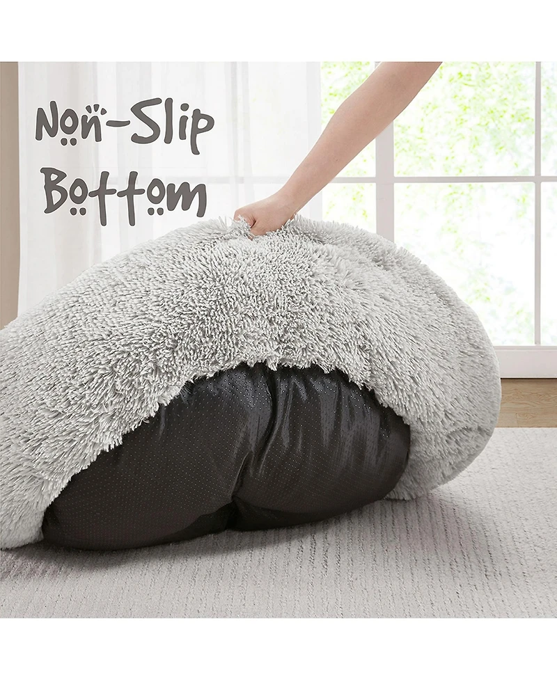 Faux Fur Self Warming Indoor Round Donut Cuddler Pet Mat