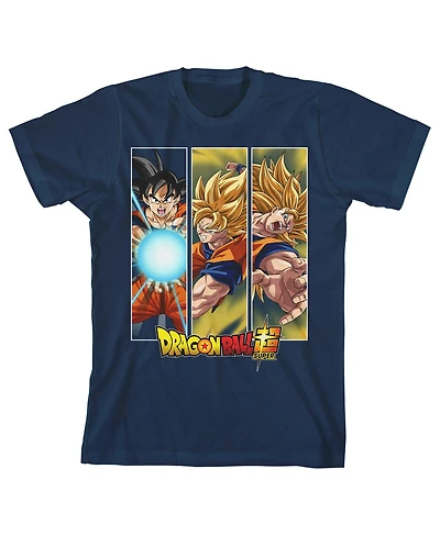 Dragon Ball Z Boys Super Goku Saiyan Transformation Youth Navy T-shirt