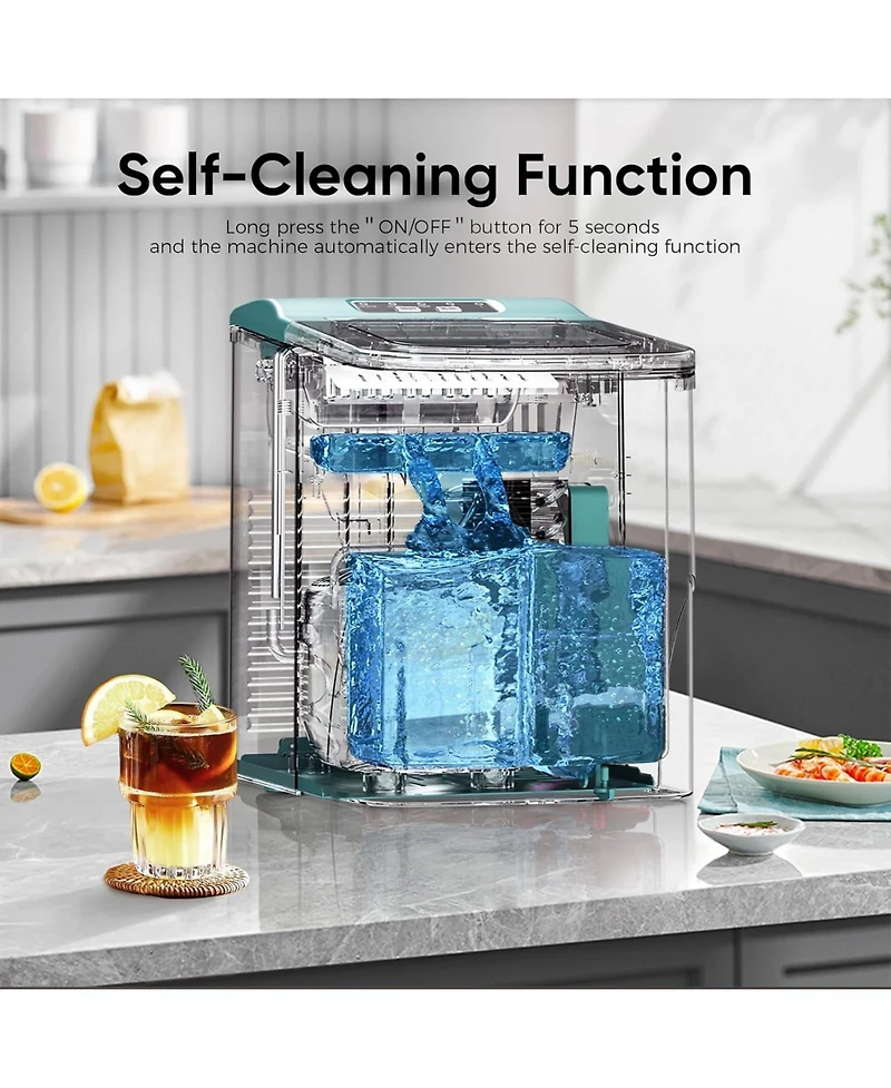 Cowsar 26Lbs/Day, Ice Maker, Self-Cleaning Machine with Scoop and Basket