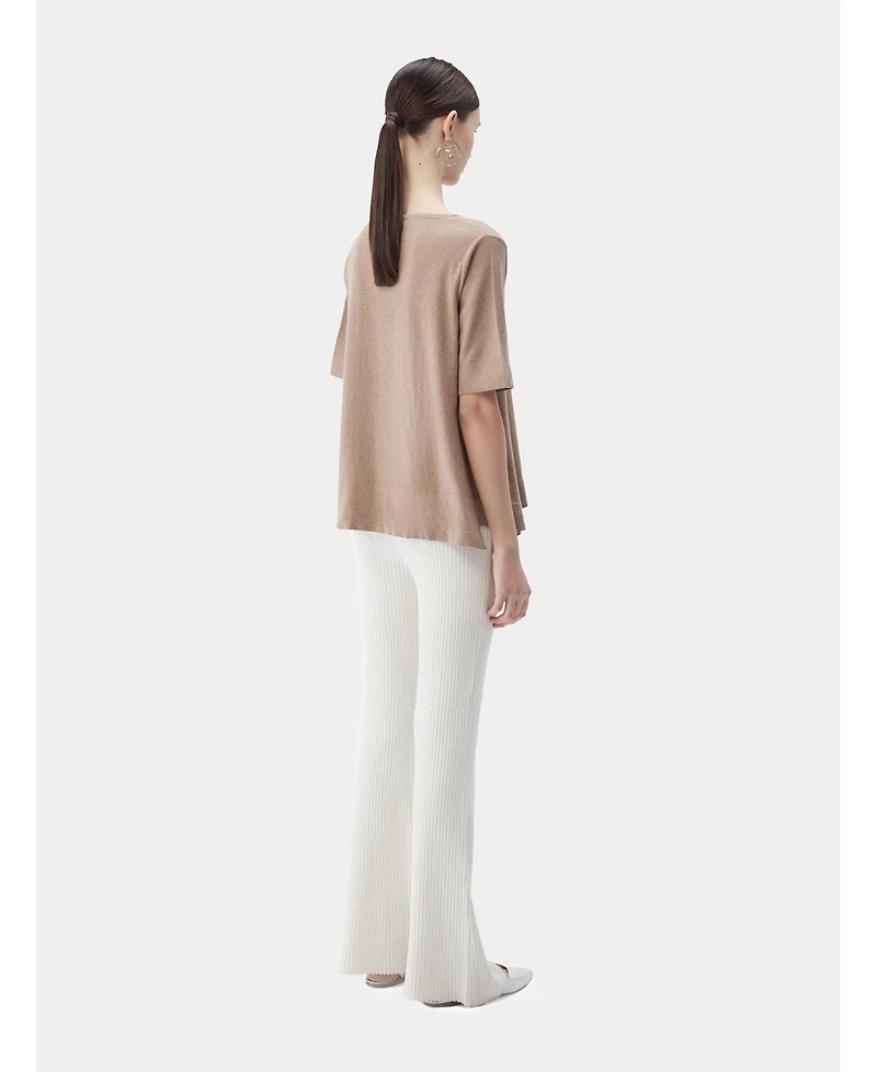Gobi Cashmere Women's Box-Cut Cotton Silk Blend T-Shirt