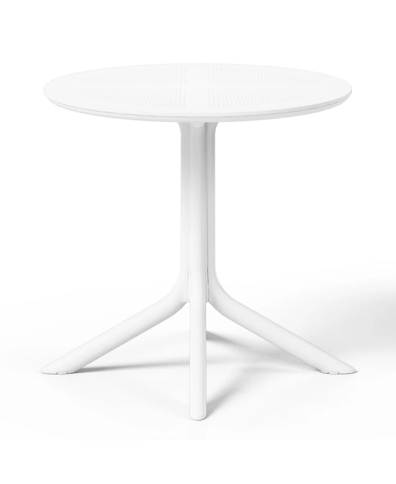 5-Piece Modern Patio Round Dining Table Set with Stackable Patio Dining Chairs