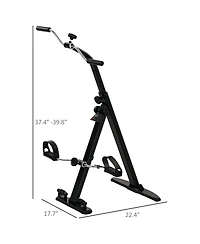 Soozier Seated Pedal Exerciser Foldable Leg Exercise Bike with Lcd Monitor