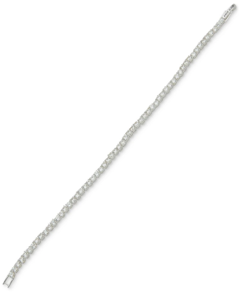 Anne Klein Crystal Skinny Foldover Clasp Tennis Bracelet