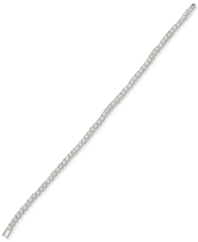 Anne Klein Crystal Skinny Foldover Clasp Tennis Bracelet
