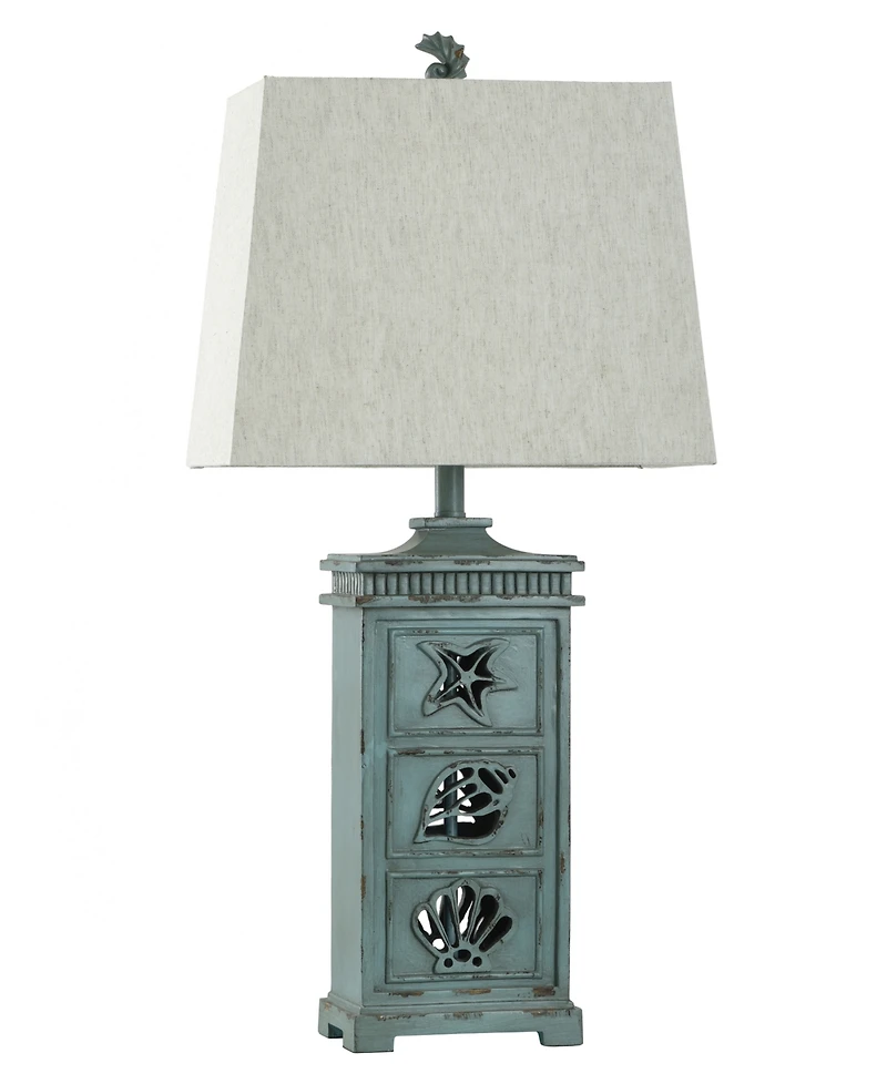 StyleCraft Home Collection 33" River Crest Coastal Hardback Fabric Table Lamp