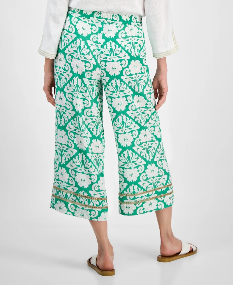 Jm Collection Women's Printed Pull-On Wide-Leg Pants, Exclusively at Macy's