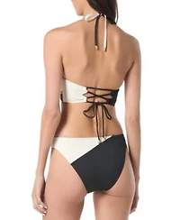 Vince Camuto Womens Colorblocked Bikini Top High Cut Bottoms