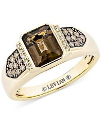 Le Vian Men's Smokey Quartz (1-7/8 ct. t.w.) & Diamond (1/3 ct. t.w.) Statement Ring in 14k Yellow Gold