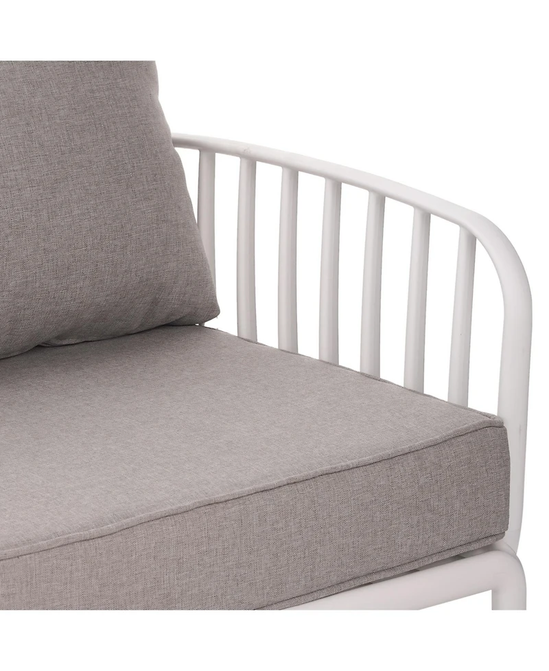 Streamdale (Set Of 2) Outdoor Club Chairs, Modern, Waterproof, Cushioned, White & Gray