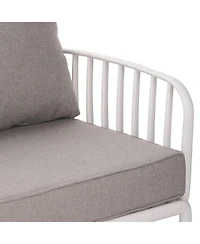 Streamdale (Set Of 2) Outdoor Club Chairs, Modern, Waterproof, Cushioned, White & Gray