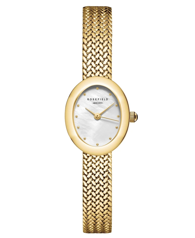 Rosefield Mini Oval Women's Gold Tone Stainless Steel Bracelet Watch 22mm