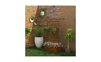 Multi-Functional Wooden Garden Trellis with Planter Box