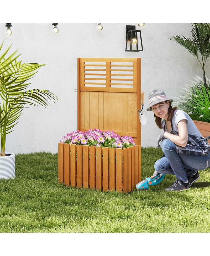 Raised Garden Bed with Privacy Screen Secure and Stylish Outdoor Gardening Solution