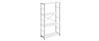 Storage Rack Shelving Unit Storage Shelf Steel Garage Utility Rack 4-Shelf Adjustable Shelves Heavy Duty Display Stand for Books, Kitchenware, Tools B