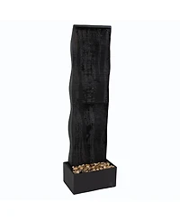 56" H Curved Ridge Slate Indoor Waterfall Fountain with Spotlight