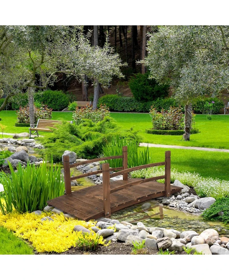 Outdoor Wooden Garden Bridge for Elegant Landscape Decoration