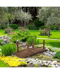 Outdoor Wooden Garden Bridge for Elegant Landscape Decoration