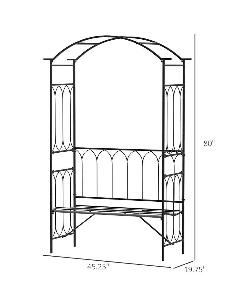 Garden Arch with 2-Seat Bench