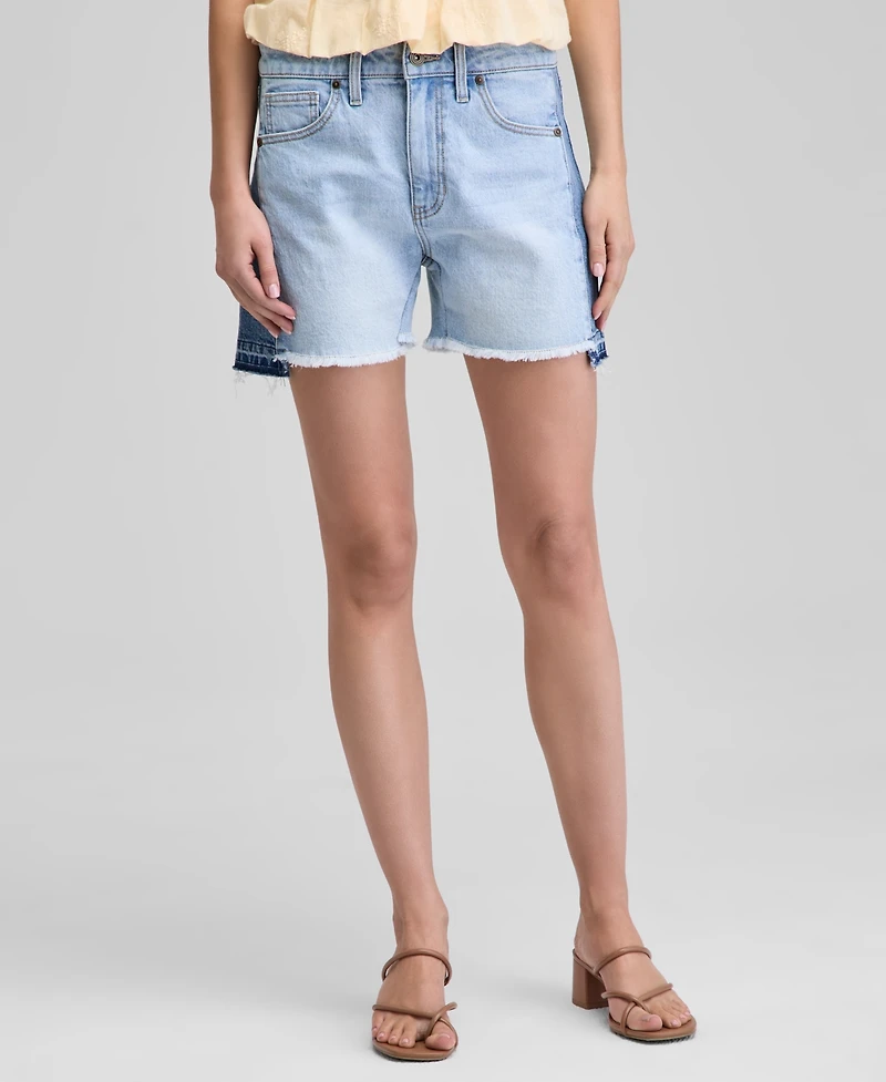 And Now This Women's Spliced Step-Hem Jean Shorts, Exclusively at Macy's
