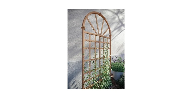 Outdoor Vinyl Lattice Garden Trellis with Arched Top