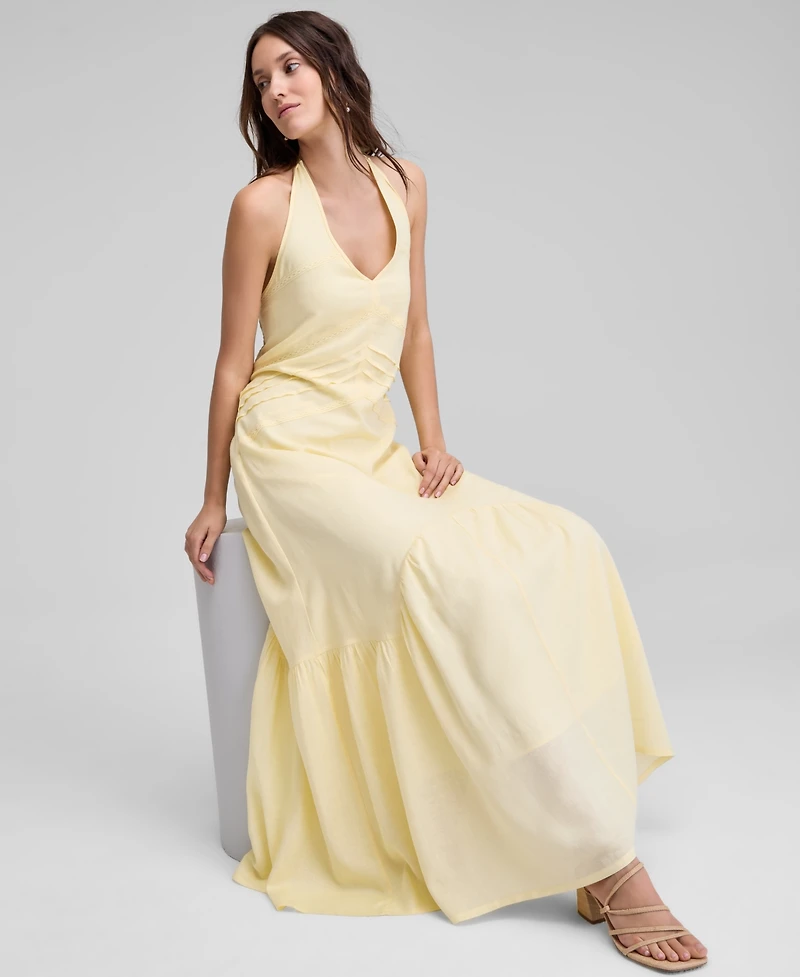 And Now This Women's Pintuck-Pleat Halter Maxi Dress, Exclusively at Macy's