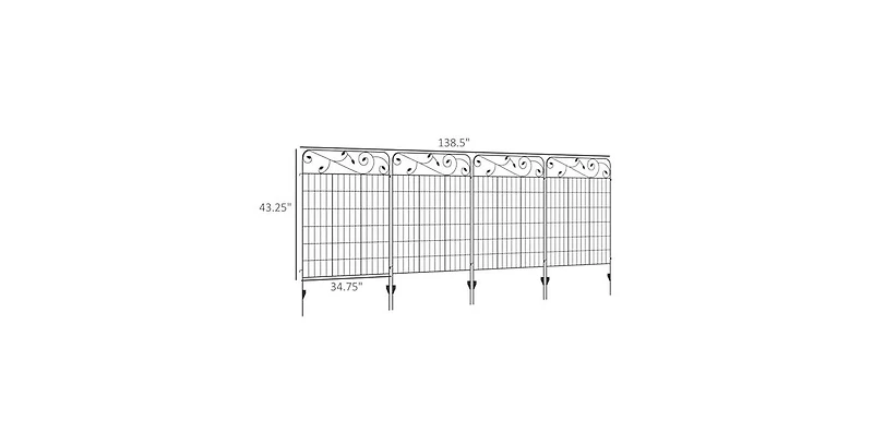 4 Pack Steel Foldable Fence Trellis Panel Animal Barrier