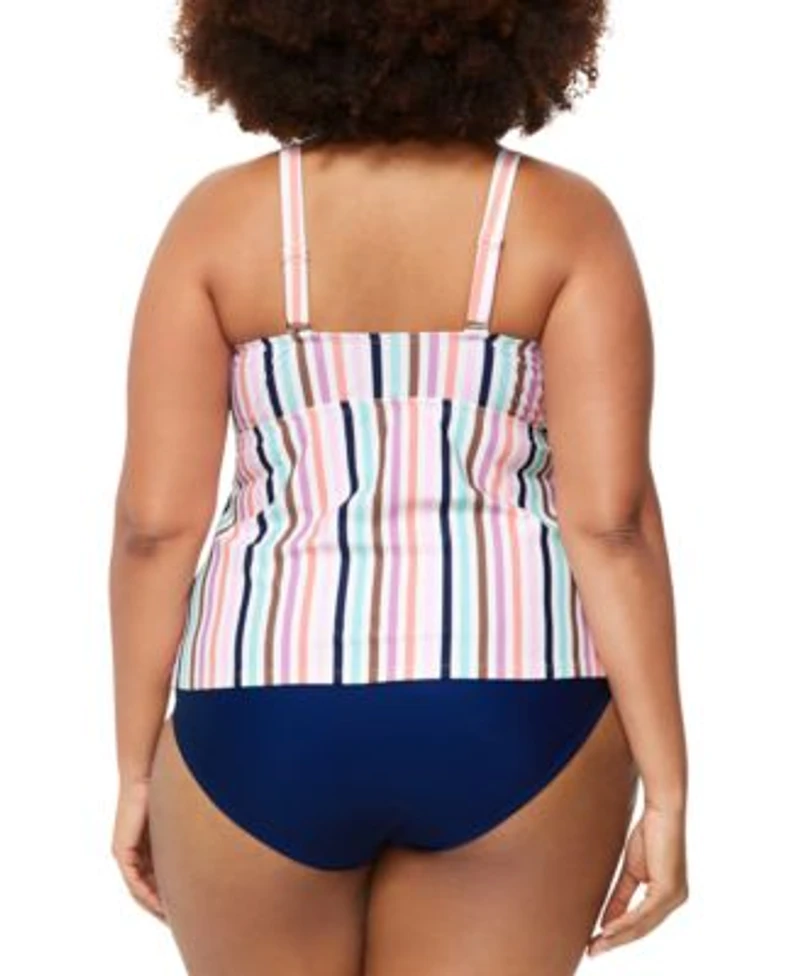 Raisins Curve Trendy Plus Size Tanzania Bow Trim Tankini Top Costa Bikini Bottoms