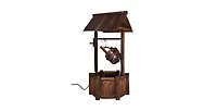 Outdoor Patio Garden Solid Wood Wishing Well Water Fountain with Pump