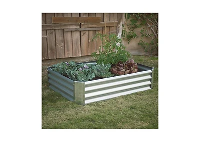 Industrial Farmhouse Raised Garden Bed Metal Planter with Liner for Outdoor Gardening